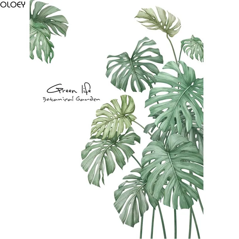 

1 PC DIY Tropical Beach Palm Leaves Wall Sticker Modern Art Decal Vinyl Mural 60*90cm Wall Stickers For Kids Rooms Home Decor