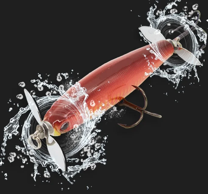 

9cm 14g floating fish with propeller for lure fishing water surface big ferocious noise lure
