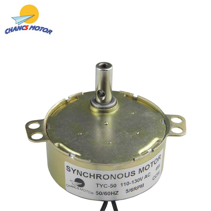 

Small AC Synchronous Gear Motor TYC-50 110V AC 5/6RPM CCW Torque 4Kg.cm Robust