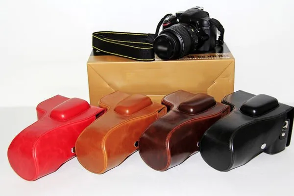 Бесплатная доставка Новый кожаный чехол для Nikon D3200 D3100 D3300 кожа Камера сумка 18- 105