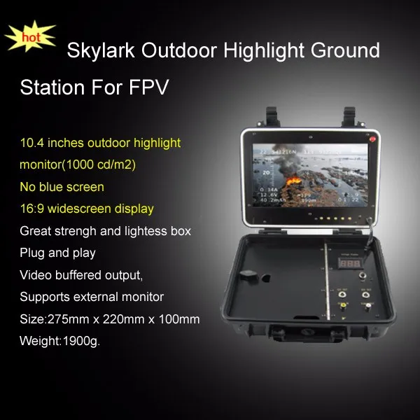 Skylark наружная наземная станция FPV 1000cd/m2 монитор 10,4 дюймов без синего экрана яркий дисплей верхняя конфигурация визуальный