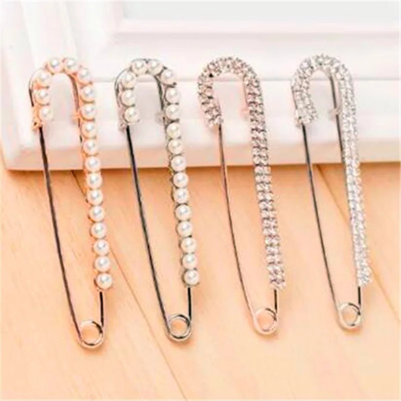 

Classic Fashion scarf pin shiny rhinestone Hijab pins gold color alloy Brooch for wedding/party Jewellery Gift