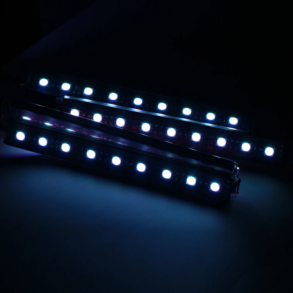 Светодиодный светильник RGB для багажника автомобиля, декоративные атмосферные лампы, автомобильный RGB напольный светильник, светильник для салона автомобиля с дистанционным управлением 12 В