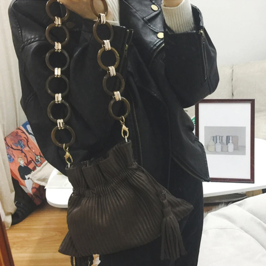 Brands Acrylic Resin Bag Strap Accessories Women Shoulder Belt Detachable Acrylic Chains Shoulder Plastic Strap Handbag Strap
