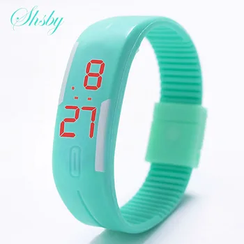 

Shsby Brand LED silicone watch Fashion TPU Children sports watch Simple colorful bracelet watch Couples electronic watches gift