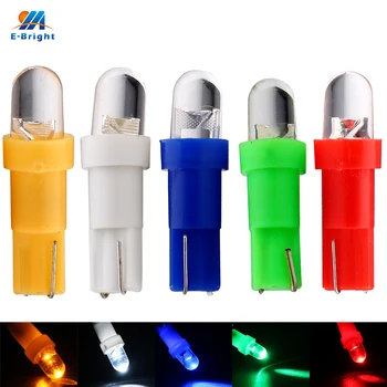 

YM E-Bright 10 PCS T5 White Amber Blue Red Green LED Bulbs with Wedge Base for Dashboards Convex Lens Instrument Lights 12V DC