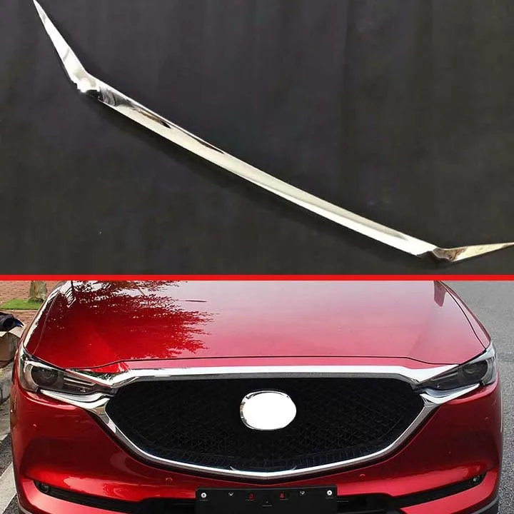 For Mazda CX-5 CX5 2017 2018 ABS Chrome Front Hood Bonnet Grill Grille Bumper Lip Mesh Trim Cover