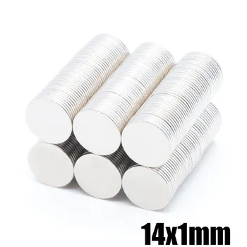

100pcs 14x1 mm NdFeB N35super strong process strong neodymium magnet rare earth refrigerator magnet small strong magnet 14 x 1mm