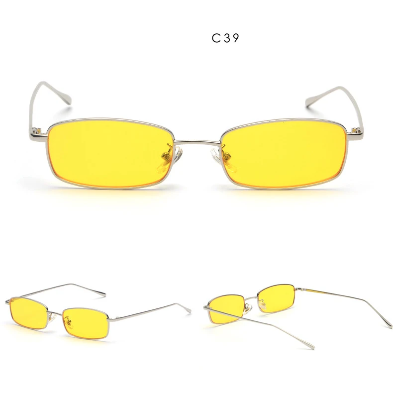 WHO CUTIE, маленькие, узкие, прямоугольные солнцезащитные очки для женщин и мужчин, брендовые, красные, прозрачные линзы, обтягивающие, тонкие, с проволокой, Ретро стиль, солнцезащитные очки, оттенки OM522