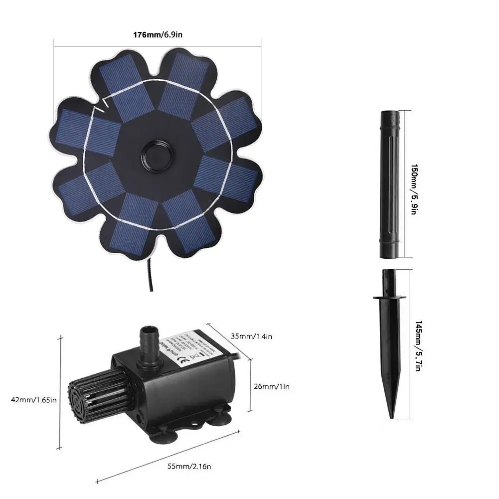 2,5 Вт наземный Солнечный фонтанный насос Водонепроницаемая солнечная панель с погружным насосом для наружной птичьей ванны садовый фонтан дропшиппинг