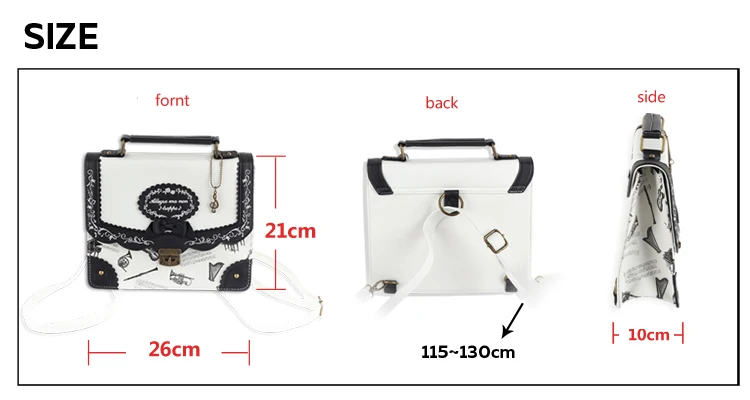 Japanese Style Musical Note Embroidery Backpack Vintage Lolita 3 Ways Shoulder Bag Cute School Bags For Teenagers Girls Backpack