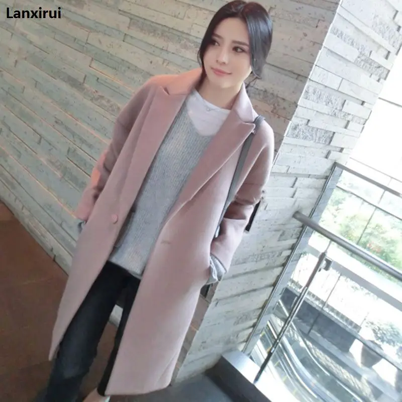 New 2018 spring autumn women jacket long coats female Blends woolen warm overcoat ladies Fashion casual coats AC345 Coats