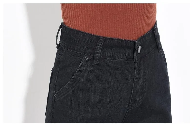 #6827 Autumn Winter Black Wide Leg Jeans Woman Korean High Waist Fashion Straight Bell Bottom Jeans Basic Long Formal Jean Femme 3 #6827 Autumn Winter Black Wide Leg Jeans Woman Korean High Waist Fashion Straight Bell Bottom Jeans Basic Long Formal Jean Femme 3