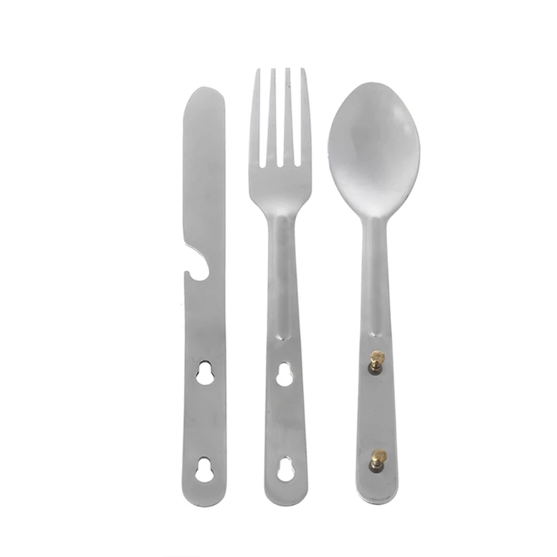 3 piezas acampar utensilios vajilla Portable cuchara tenedor cuchillo utensilios de Picnic al aire libre Sets vajilla