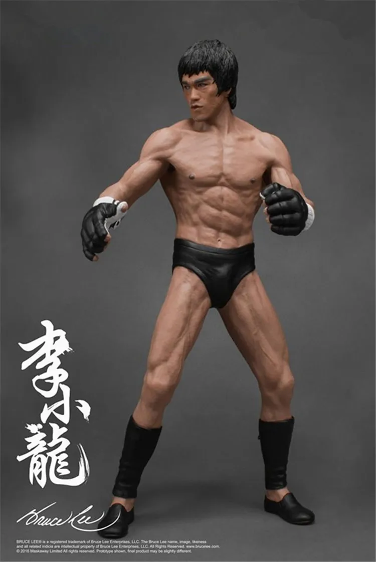 1Pc PVC 19cm  Bruce Lee Fighting Version Action Figure Models Toy Chinese Kongfu Model Collection Figure Toys Gifts For Children