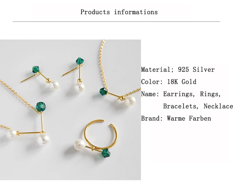 Набор ювелирных изделий из настоящего 925 пробы, серебряные серьги-капли с жемчугом, кольца, ожерелья, браслеты, набор ювелирных изделий с кристаллами для женщин, подарки