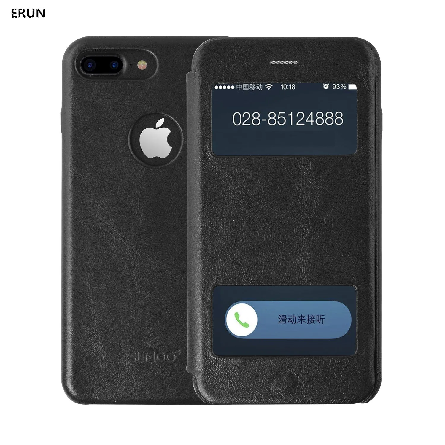 

Wallet case for iphone 7/8 leather phone case open window for iPhone 6splus protective cover against falling skin
