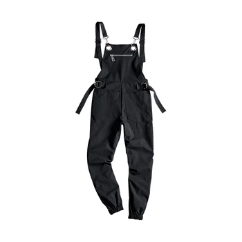 

Autumn Men Baggy harem Jumpsuits Male loose Cargo Bib Overalls pants Mens Streetwear Suspender pants Winter stap trousers D91303