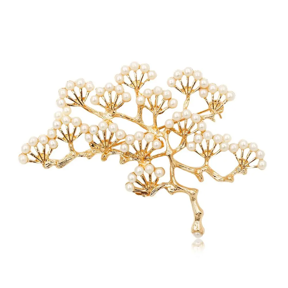 Natural Stone Brooch Pendant Accessories Retro Tree Design Imitation