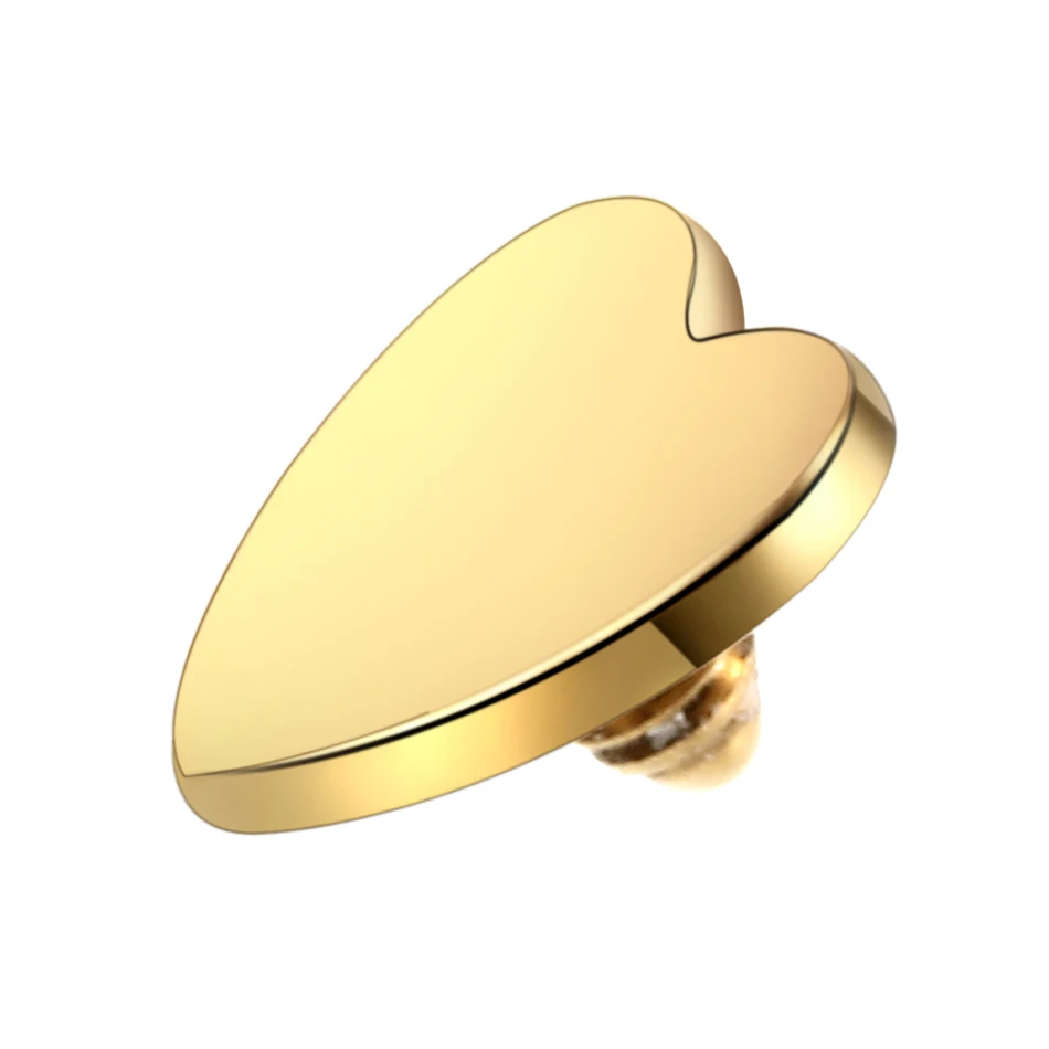 G23 сорт титана 4 мм дермальный якорь Топ микро дермальный водители поверхность Серебро Золото Черное Сердце Звезда кожный пирсинг ювелирные изделия для тела - Окраска металла: Gold Heart