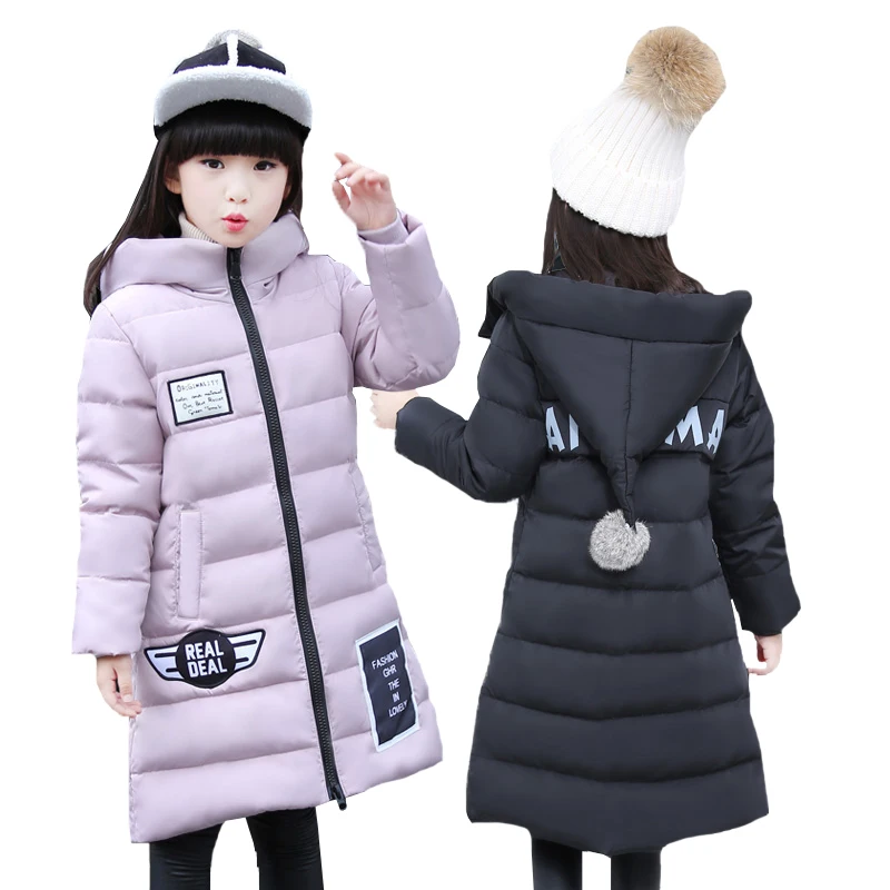 Children Winter Outerwear 2016 Baby Girls White Down Coats Jacket Long Style Warm Thicken Kids Outdoor