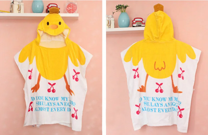 100% Cotton Children Bathrobes Baby Robes Kids Blanket Cloak  Infant Hooded Home Wear beach Costume Child Robe Super-Cute T0018 (7)