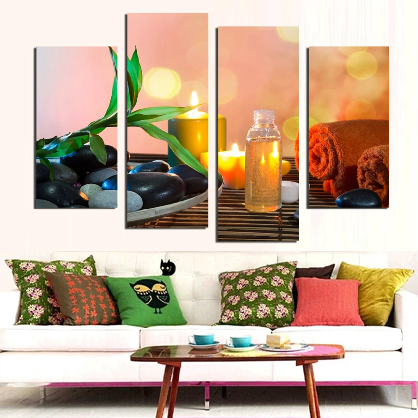 Candle stone Painting Canvas Art Abstract Modern Living ...