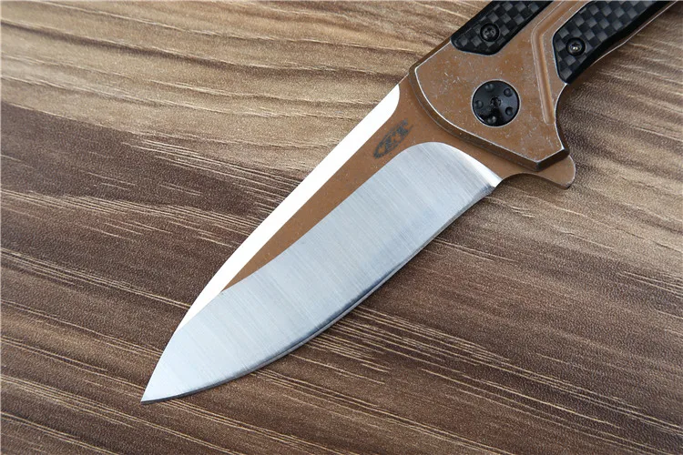 ZT0801 складной Ножи D2 лезвие Сталь углеродного волокна ручка шарик подшипника Охота выживания карманные ножи Военный Открытый EDC инструмент