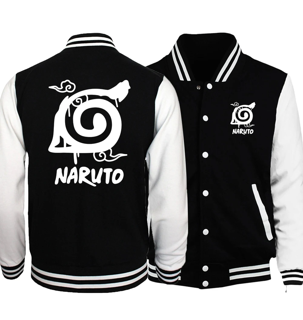 Плюс размер аниме меч искусство онлайн S.A.O мужские пальто весна мода Наруто Uzumaki мужские куртки Slim Fit бейсбольная куртка S-5XL - Цвет: black white