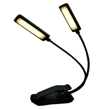 

9LED Table Lamp 4.5V USB Charging Double Light Source Dimming Clip Desk Lamp Piano Music Light Clip Table Lights 3000-6000K