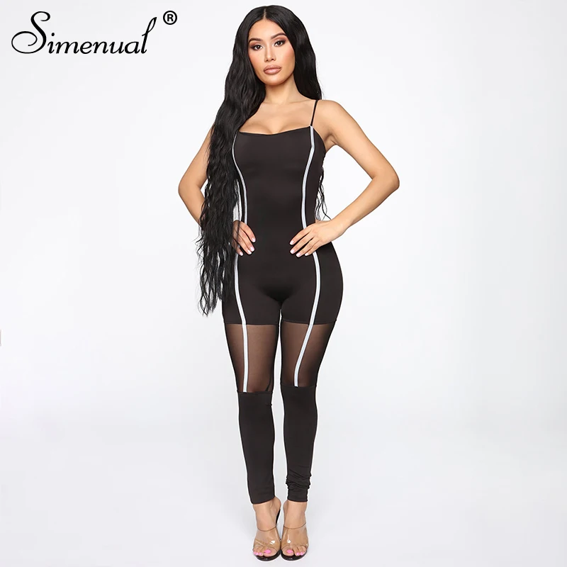 Simenual Fitness Patchwork Strap Rompers Womens Jumpsuit Sporty Workout Active Wear Casual Sleeveless Backless Bodysuits Fashion Simenual Fitness Patchwork Strap Rompers Womens Jumpsuit Sporty Workout Active Wear Casual Sleeveless Backless Bodysuits Fashion