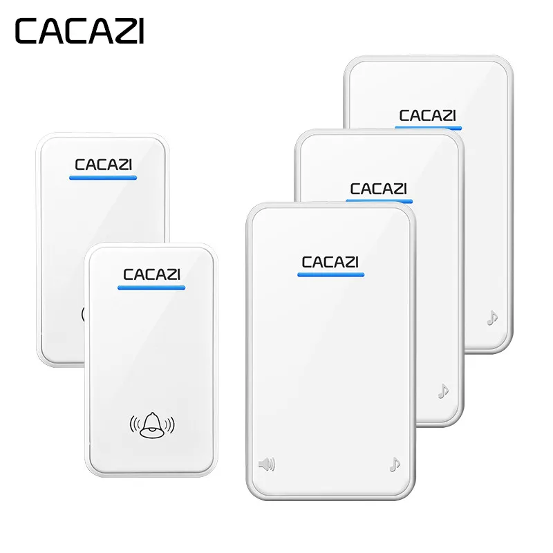 CACAZI домашний беспроводной дверной звонок 2 водонепроницаемые кнопки+ 3 ЕС вставные приемники 300 м удаленный draadloze deurbel дверной Звонок