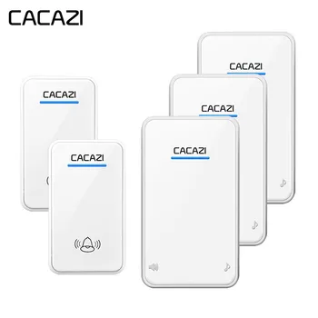 

CACAZI New Home wireless doorbell 2 waterproof buttons+3 EU plug-in receivers 300M remote draadloze deurbel door bell