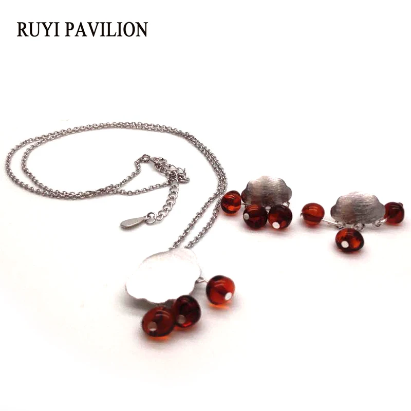 Ruyi PAVILION 925 пробы серебро творческий ручной работы Fine Jewelr натуральный батик