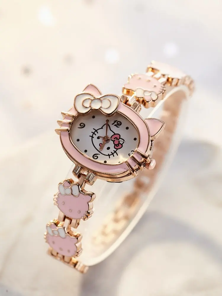 Hello kitty Новинка 2019 года relojes детские часы с рисунком из мультфиломов модные детские милые нержавеющая сталь кварцевые часы девушка