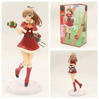 

20cm Kantai Collection Anime Action Figure Decoration PVC SPM Kumano Christmas Costume Ver Model Red Dress Collectible Doll New