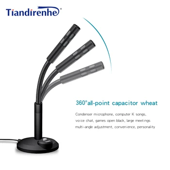 

Tiandirenhe 3.5 mm Microphone for Computer Capacitive PC Speaker Mic for Phone Laptop Skype MSN Karaoke Studio Microphones