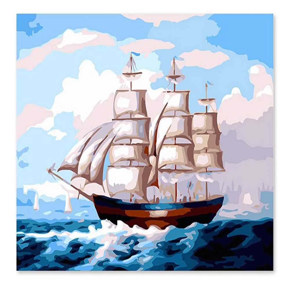 Diy Oil Painting Frameless For Adults Coloring by Numbers Kit with Acrylic Paints Brushes Home