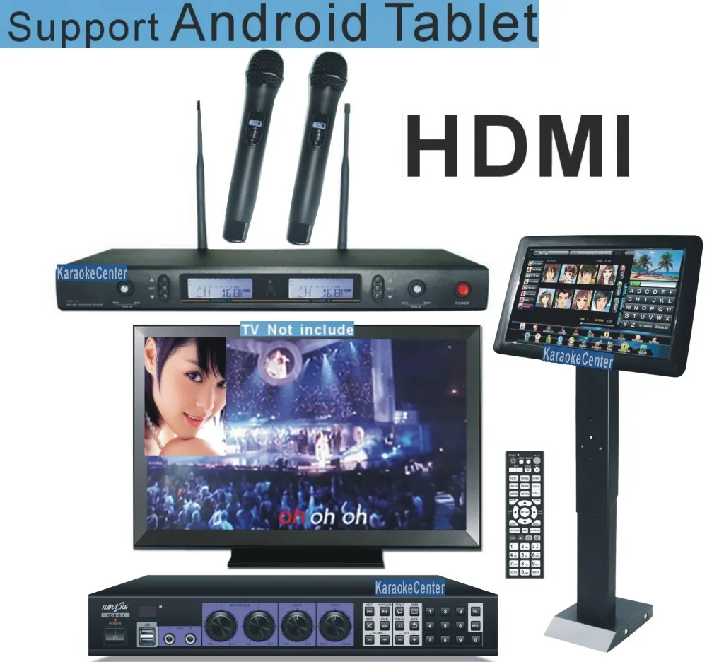 Karaoke Jukebox HDMI Karaoke Machine Player System 3TB + 2 UHF wireless