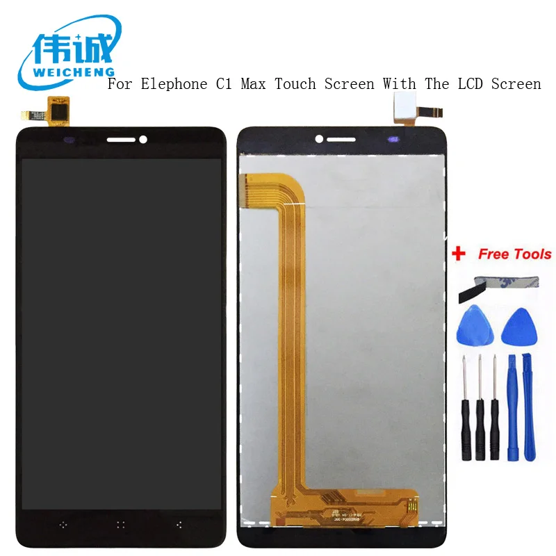 

WEICHENG For Elephone C1 Max LCD Display and Touch Screen Assembly Screen Digitizer Replacement For C1 Max Mobile Accessories