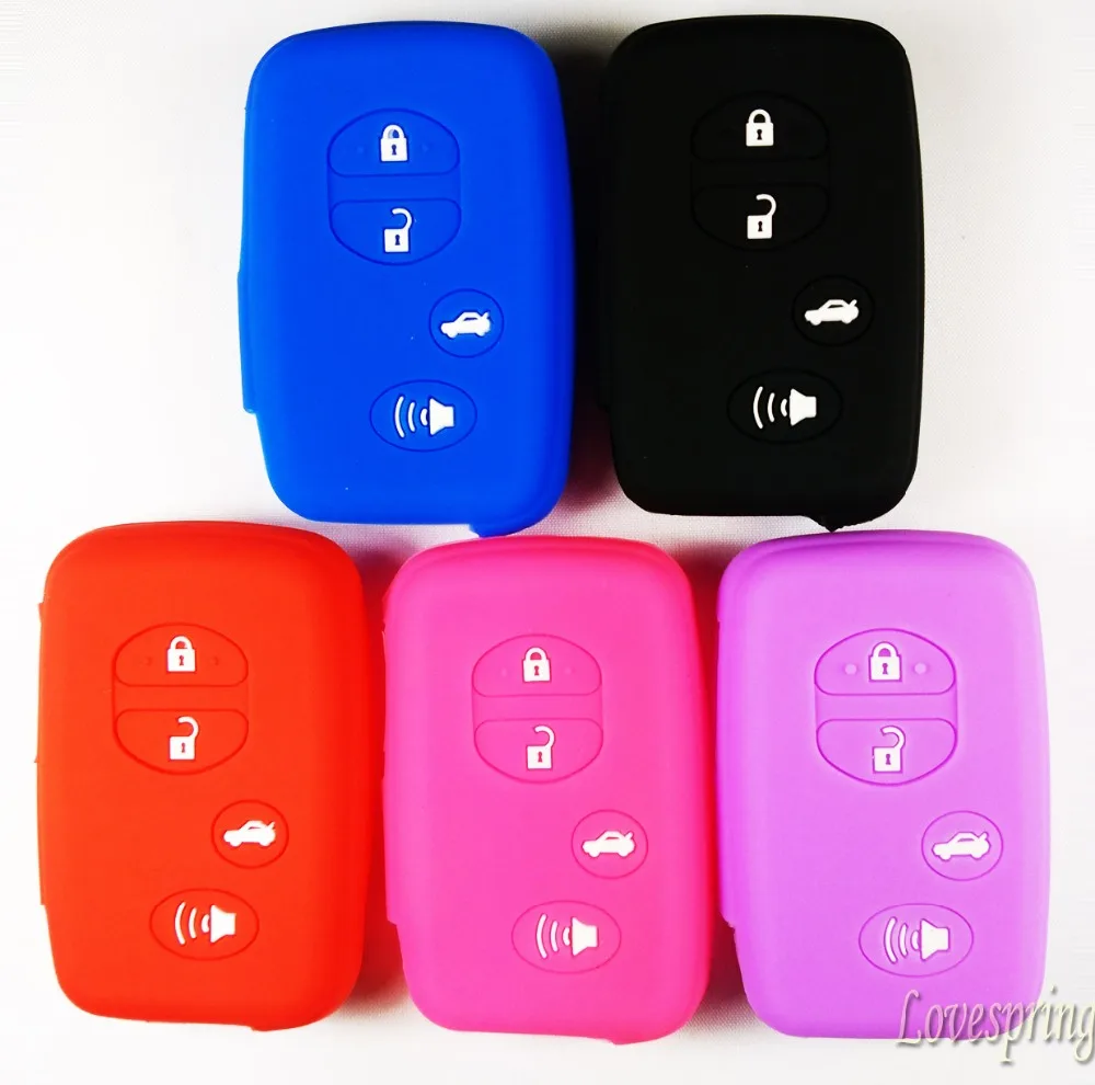 4 button Silicone Car Key Cover Case holder Skin Jacket For Toyota