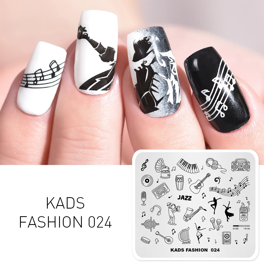 

New Arrival Nail Stamp Template Tiny Musical Instruments Stamping Printer Plates Stencil for Nails Nail Art Design 3D Mold