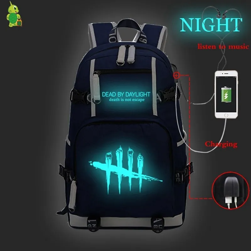 Горячие мертвецы дневного света рюкзаки для женщин и мужчин USB зарядка Рюкзак для ноутбука большие школьные сумки для подростков девочек мальчиков светящиеся дорожные сумки