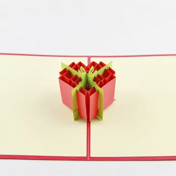 

Qubiclife manual love gift box 3D business card creative Postcard paper stereo cards