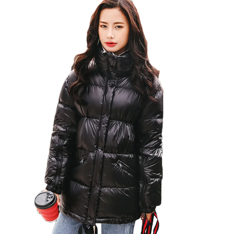 

Women down jacket winter ladies jacket fashion solid color women down coat thickening loose overcoat warm down jacket female