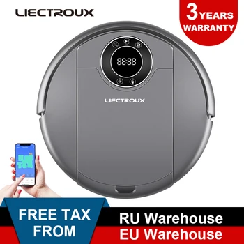 

2021 LIECTROUX Robot Vacuum Cleaner ZK808,WiFi Remote mobile Map Navigation,Smart Memory Wet Dry UV Suction 3KPa Water tank home