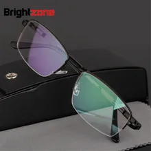 Мужская половина оправы из титана сплав Пружинные дистанции и близорукости прогрессивные очки для чтения оправа для мужчин высота линз 35 мм