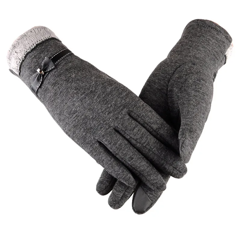 Women Fashion Bowknot Winter Warm Gloves Ski Wind Protect Hand Gloves guantes eldiven handschoenen 40FE1416