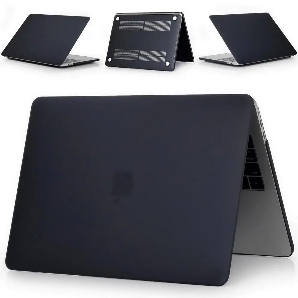 ZAIWJ чехол для ноутбука MacBook Air retina Pro 11 12 13 15 для Mac book New Pro 13 15 дюймов с сенсорной панелью+ крышка клавиатуры - Цвет: Matte black