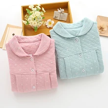 Maternity Pregnant Clothing Long Sleeve Nursing Clothes For Pregnant Women Thick Warm Cotton Maternity Nightgown Nursing 60M0060